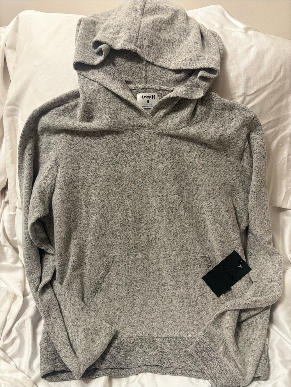 NWT Hurley Heather Gray Chill Crop Pullover Hoodie – Size Medium
